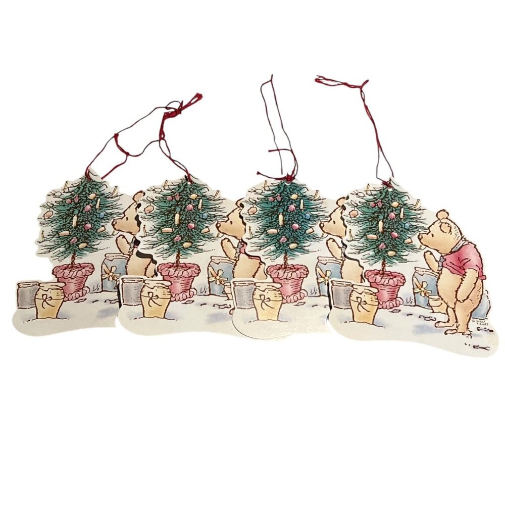 Winnie The Pooh Christmas Tree Paper Ornaments Set Of 4 Michel & Company